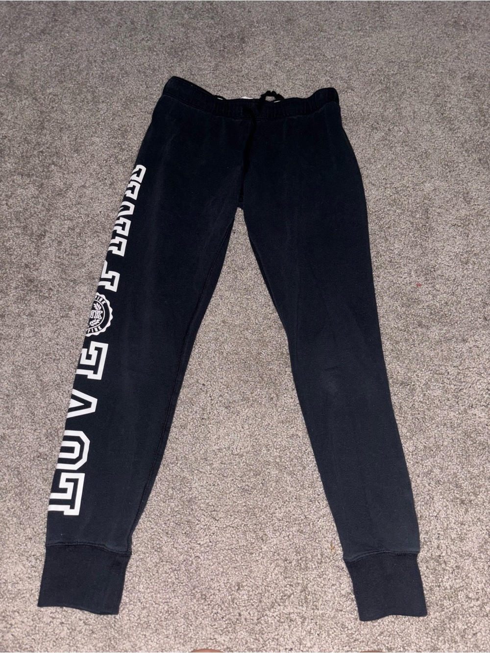 PINK Victoria’s secret Y2K Foldover Black Legging Joggers - Picture 3 of 5